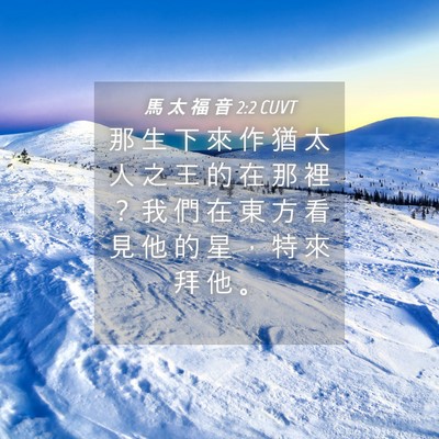 Picture 04 - 馬 太 福 音 2:2 CUVT - 那 生 下 來 作 猶 太 人 之 王 的 在 - Bible Verse Picture