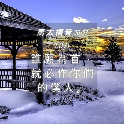 Picture 04 - 馬 太 福 音 20:27 CUVT - 誰 願 為 首 ， 就 必 作 你 們 的 僕 - Bible Verse Picture