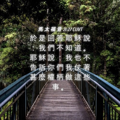 Picture 04 - 馬 太 福 音 21:27 CUVT - 於 是 回 答 耶 穌 說 ： 我 們 不 知 - Bible Verse Picture