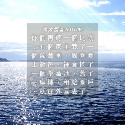 Picture 04 - 馬 太 福 音 21:33 CUVT - 你 們 再 聽 一 個 比 喻 ： 有 個 家 - Bible Verse Picture