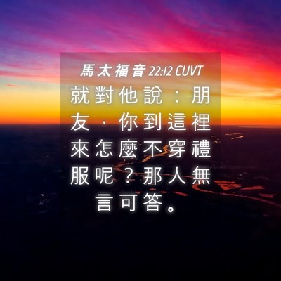 Picture 04 - 馬 太 福 音 22:12 CUVT - 就 對 他 說 ： 朋 友 ， 你 到 這 裡 - Bible Verse Picture