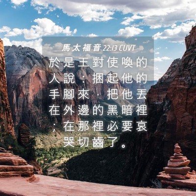 Picture 04 - 馬 太 福 音 22:13 CUVT - 於 是 王 對 使 喚 的 人 說 ： 捆 起 - Bible Verse Picture