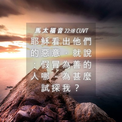Picture 04 - 馬 太 福 音 22:18 CUVT - 耶 穌 看 出 他 們 的 惡 意 ， 就 說 - Bible Verse Picture