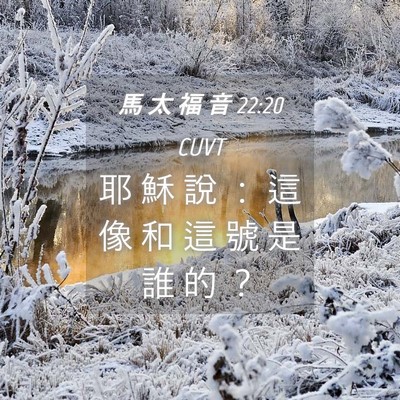 Picture 04 - 馬 太 福 音 22:20 CUVT - 耶 穌 說 ： 這 像 和 這 號 是 誰 的 - Bible Verse Picture