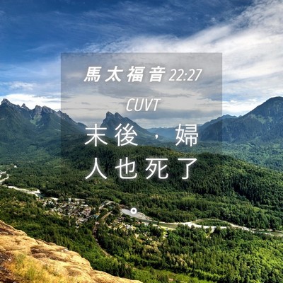 Picture 04 - 馬 太 福 音 22:27 CUVT - 末 後 ， 婦 人 也 死 了 - Bible Verse Picture
