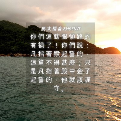 Picture 04 - 馬 太 福 音 23:16 CUVT - 你 們 這 瞎 眼 領 路 的 有 禍 了 ！ - Bible Verse Picture