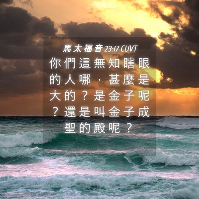 Picture 04 - 馬 太 福 音 23:17 CUVT - 你 們 這 無 知 瞎 眼 的 人 哪 ， 甚 - Bible Verse Picture