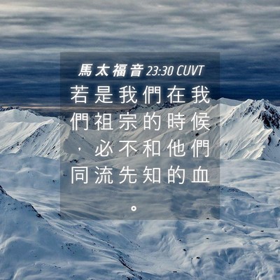Picture 04 - 馬 太 福 音 23:30 CUVT - 若 是 我 們 在 我 們 祖 宗 的 時 候 - Bible Verse Picture