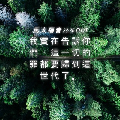 Picture 04 - 馬 太 福 音 23:36 CUVT - 我 實 在 告 訴 你 們 ， 這 一 切 的 - Bible Verse Picture
