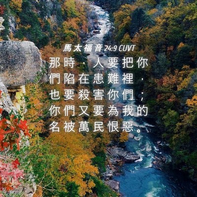 Picture 04 - 馬 太 福 音 24:9 CUVT - 那 時 ， 人 要 把 你 們 陷 在 患 難 - Bible Verse Picture