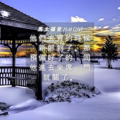 Picture 04 - 馬 太 福 音 25:10 CUVT - 他 們 去 買 的 時 候 ， 新 郎 到 了 - Bible Verse Picture