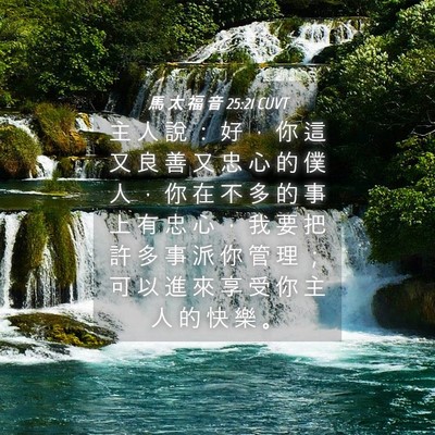 Picture 04 - 馬 太 福 音 25:21 CUVT - 主 人 說 ： 好 ， 你 這 又 良 善 又 - Bible Verse Picture