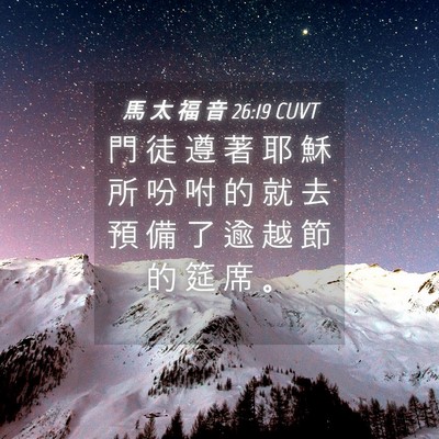 Picture 04 - 馬 太 福 音 26:19 CUVT - 門 徒 遵 著 耶 穌 所 吩 咐 的 就 去 - Bible Verse Picture