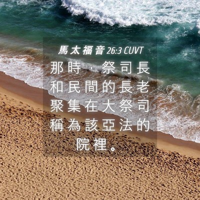 Picture 04 - 馬 太 福 音 26:3 CUVT - 那 時 ， 祭 司 長 和 民 間 的 長 老 - Bible Verse Picture