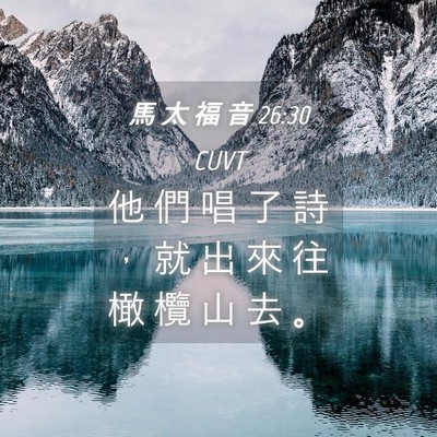 Picture 04 - 馬 太 福 音 26:30 CUVT - 他 們 唱 了 詩 ， 就 出 來 往 橄 欖 - Bible Verse Picture