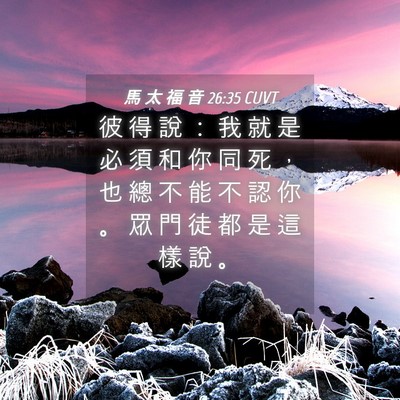 Picture 04 - 馬 太 福 音 26:35 CUVT - 彼 得 說 ： 我 就 是 必 須 和 你 同 - Bible Verse Picture