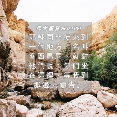 Picture 04 - 馬 太 福 音 26:36 CUVT - 耶 穌 同 門 徒 來 到 一 個 地 方 ， - Bible Verse Picture