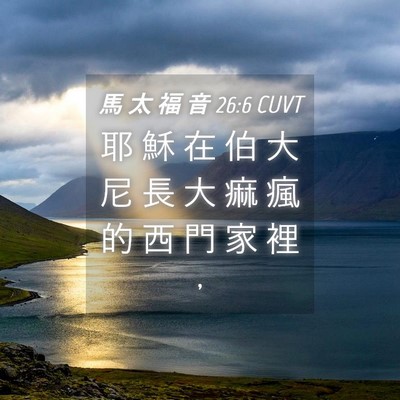 Picture 04 - 馬 太 福 音 26:6 CUVT - 耶 穌 在 伯 大 尼 長 大 痲 瘋 的 西 - Bible Verse Picture