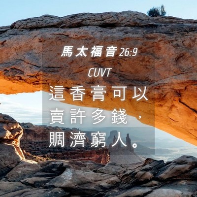 Picture 04 - 馬 太 福 音 26:9 CUVT - 這 香 膏 可 以 賣 許 多 錢 ， 賙 濟 - Bible Verse Picture