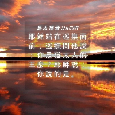Picture 04 - 馬 太 福 音 27:11 CUVT - 耶 穌 站 在 巡 撫 面 前 ； 巡 撫 問 - Bible Verse Picture