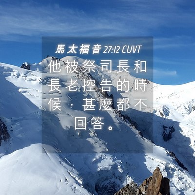 Picture 04 - 馬 太 福 音 27:12 CUVT - 他 被 祭 司 長 和 長 老 控 告 的 時 - Bible Verse Picture