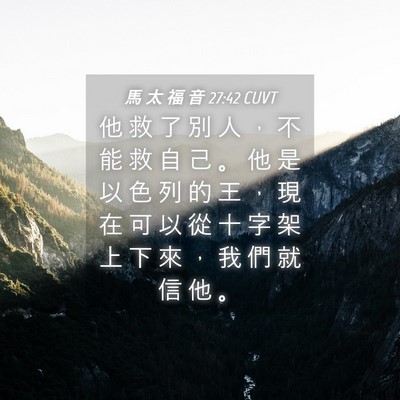 Picture 04 - 馬 太 福 音 27:42 CUVT - 他 救 了 別 人 ， 不 能 救 自 己 。 - Bible Verse Picture
