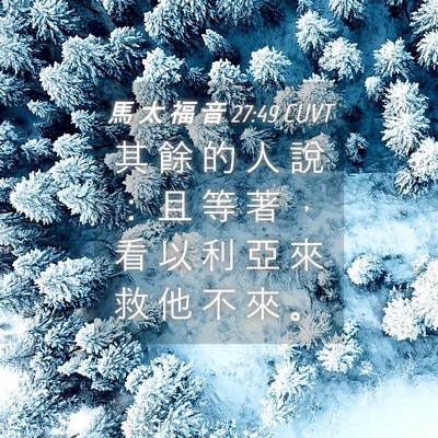 Picture 04 - 馬 太 福 音 27:49 CUVT - 其 餘 的 人 說 ： 且 等 著 ， 看 以 - Bible Verse Picture