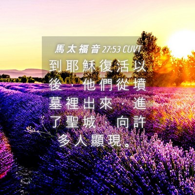 Picture 04 - 馬 太 福 音 27:53 CUVT - 到 耶 穌 復 活 以 後 ， 他 們 從 墳 - Bible Verse Picture