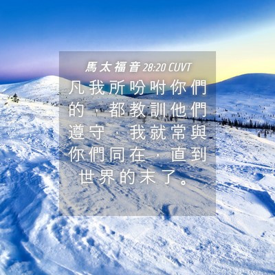 Picture 04 - 馬 太 福 音 28:20 CUVT - 凡 我 所 吩 咐 你 們 的 ， 都 教 訓 - Bible Verse Picture
