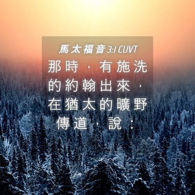 Picture 04 - 馬 太 福 音 3:1 CUVT - 那 時 ， 有 施 洗 的 約 翰 出 來 ， - Bible Verse Picture
