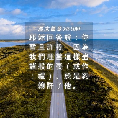 Picture 04 - 馬 太 福 音 3:15 CUVT - 耶 穌 回 答 說 ： 你 暫 且 許 我 ， - Bible Verse Picture
