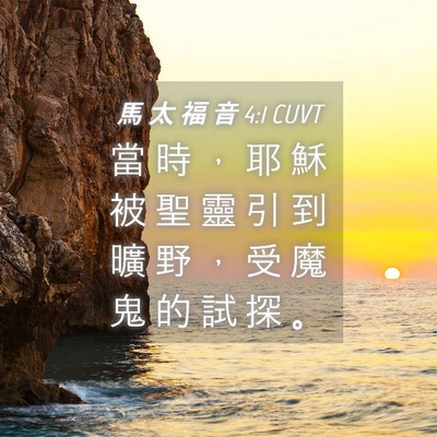 Picture 04 - 馬 太 福 音 4:1 CUVT - 當 時 ， 耶 穌 被 聖 靈 引 到 曠 野 - Bible Verse Picture