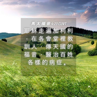 Picture 04 - 馬 太 福 音 4:23 CUVT - 耶 穌 走 遍 加 利 利 ， 在 各 會 堂 - Bible Verse Picture