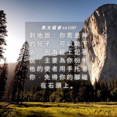 Picture 04 - 馬 太 福 音 4:6 CUVT - 對 他 說 ： 你 若 是 神 的 兒 子 ， - Bible Verse Picture