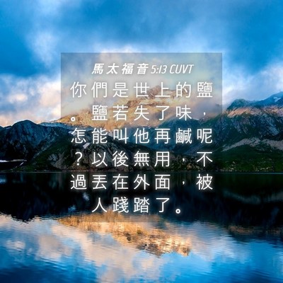 Picture 04 - 馬 太 福 音 5:13 CUVT - 你 們 是 世 上 的 鹽 。 鹽 若 失 了 - Bible Verse Picture