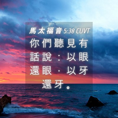 Picture 04 - 馬 太 福 音 5:38 CUVT - 你 們 聽 見 有 話 說 ： 以 眼 還 眼 - Bible Verse Picture