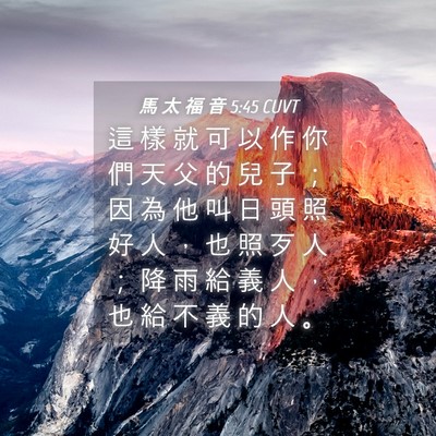 Picture 04 - 馬 太 福 音 5:45 CUVT - 這 樣 就 可 以 作 你 們 天 父 的 兒 - Bible Verse Picture