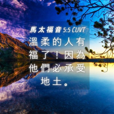 Picture 04 - 馬 太 福 音 5:5 CUVT - 溫 柔 的 人 有 福 了 ！ 因 為 他 們 - Bible Verse Picture