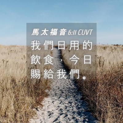Picture 04 - 馬 太 福 音 6:11 CUVT - 我 們 日 用 的 飲 食 ， 今 日 賜 給 - Bible Verse Picture