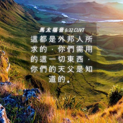 Picture 04 - 馬 太 福 音 6:32 CUVT - 這 都 是 外 邦 人 所 求 的 ， 你 們 - Bible Verse Picture
