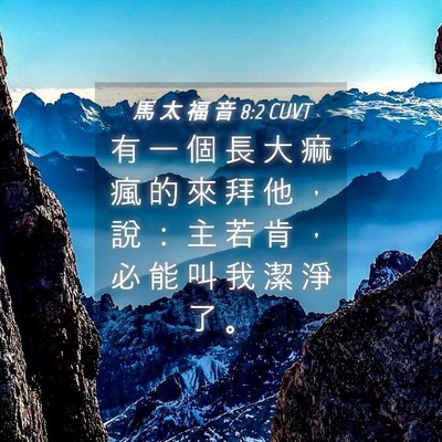 Picture 04 - 馬 太 福 音 8:2 CUVT - 有 一 個 長 大 痲 瘋 的 來 拜 他 ， - Bible Verse Picture