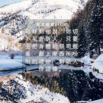 Picture 04 - 馬 太 福 音 8:4 CUVT - 耶 穌 對 他 說 ： 你 切 不 可 告 訴 - Bible Verse Picture