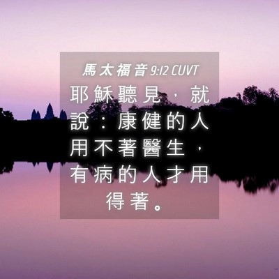 Picture 04 - 馬 太 福 音 9:12 CUVT - 耶 穌 聽 見 ， 就 說 ： 康 健 的 人 - Bible Verse Picture