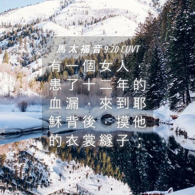 Picture 04 - 馬 太 福 音 9:20 CUVT - 有 一 個 女 人 ， 患 了 十 二 年 的 - Bible Verse Picture