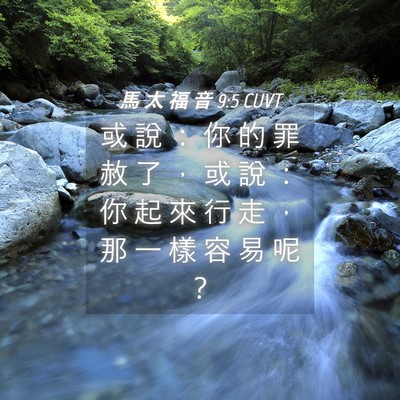 Picture 04 - 馬 太 福 音 9:5 CUVT - 或 說 ： 你 的 罪 赦 了 ， 或 說 ： - Bible Verse Picture