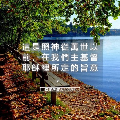 Picture 05 - 以 弗 所 書 3:11 CUVT - 這 是 照 神 從 萬 世 以 前 ， 在 我 - Bible Verse Picture