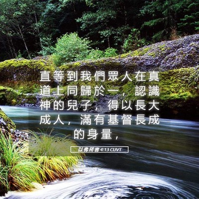 Picture 05 - 以 弗 所 書 4:13 CUVT - 直 等 到 我 們 眾 人 在 真 道 上 同 - Bible Verse Picture