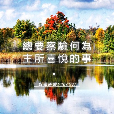 Picture 05 - 以 弗 所 書 5:10 CUVT - 總 要 察 驗 何 為 主 所 喜 悅 的 事 - Bible Verse Picture
