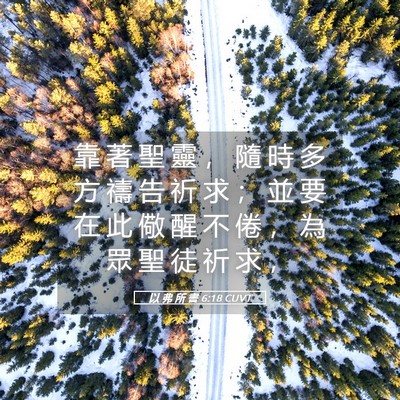 Picture 05 - 以 弗 所 書 6:18 CUVT - 靠 著 聖 靈 ， 隨 時 多 方 禱 告 祈 - Bible Verse Picture