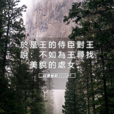 Picture 05 - 以 斯 帖 記 2:2 CUVT - 於 是 王 的 侍 臣 對 王 說 ： 不 如 - Bible Verse Picture